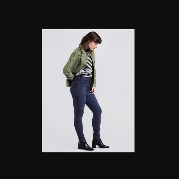 Levi's 721 Zip Fly HighRise Skinny Jean in BLUE STORY 26w/Measurements - Picture 2 of 12